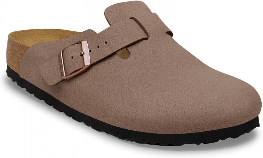 Birkenstock Boston Syn 2.0 Birko-Flor Nubuk Sandalen bruin