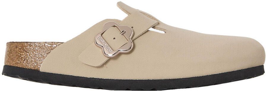 Birkenstock Klompen Sandales Boston Flower Buckle beige
