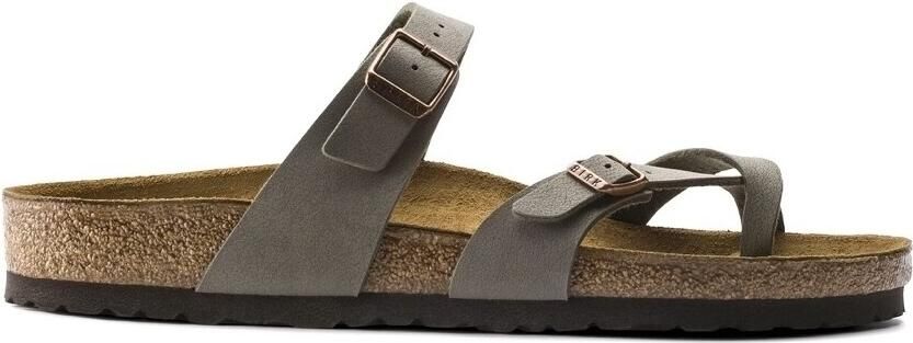 Birkenstock Platte sandalen Mayari Nobuck Birko-Flor Regular Stone
