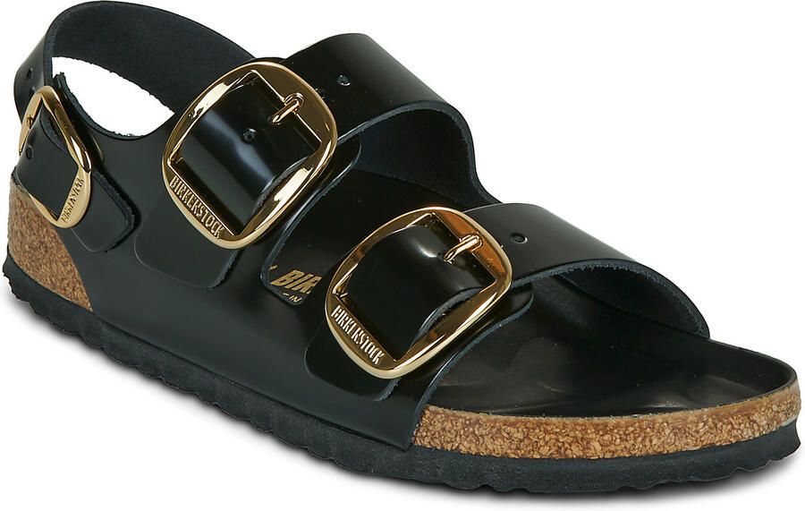 BIRKENSTOCK Slippers Dames Milano Big Buckle Dames Maat: 38 Materiaal: Leer Kleur: Zwart - Foto 7