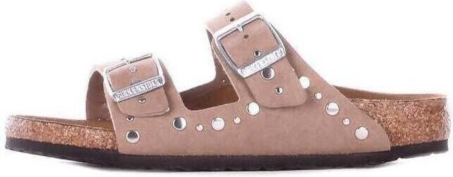 Birkenstock Kid's Arizona Rivet Border Synthetik Sandalen Narrow beige bruin - Foto 17