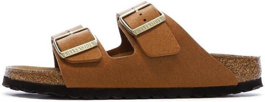 Birkenstock Women's Arizona Soft Birki Vegan Sandalen Schmal beige bruin