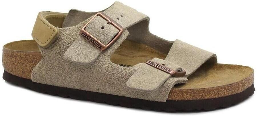 Birkenstock Kid's Milano AS Suede Leather Sandalen Narrow beige bruin - Foto 4