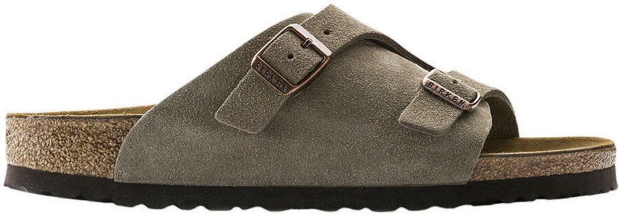 Birkenstock Suède Kurk Sandalen Verstelbare Gesp Sluiting Beige - Foto 4