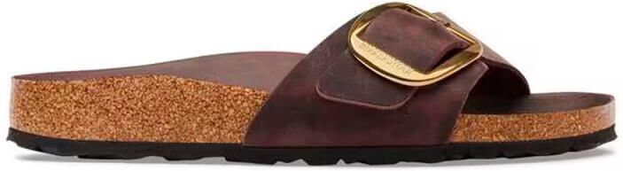 Birkenstock Slippers van leer met doornsluiting model 'Madrid Big Buckle'