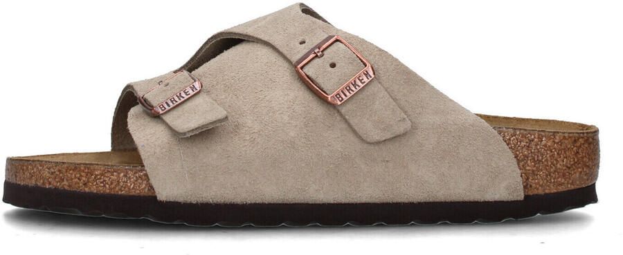Birkenstock Suède Kurk Sandalen Verstelbare Gesp Sluiting Beige Heren - Foto 8