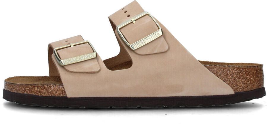 Birkenstock Verstelbare Logo Sandalen Rubberen Zool Beige - Foto 12
