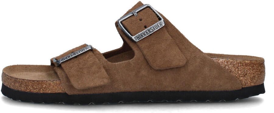 Birkenstock Platte sandalen Arizona SF Suede Leather Narrow Dark Tea Tonal - Foto 4