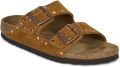 BIRKENSTOCK Teenslippers Dames Arizona Rivet Border Suède Camel - Bruin