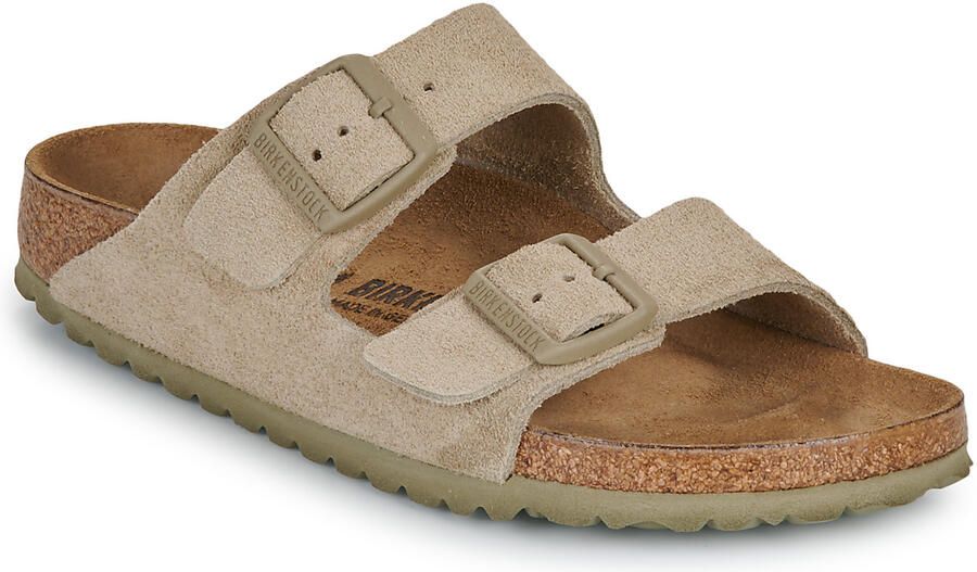 Birkenstock Narrow Arizona Suede Leather Faded Khaki - Foto 4