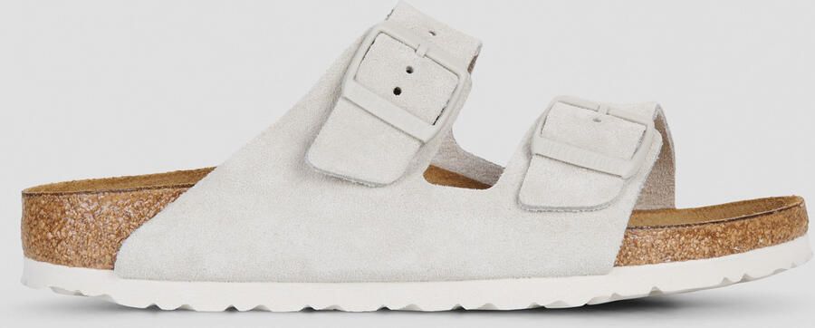 Birkenstock Platte sandalen Arizona Suede Leather Narrow Oyster - Foto 5