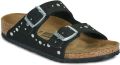 Birkenstock Kid's Arizona Rivet Border Synthetik Sandalen Narrow zwart - Zwart