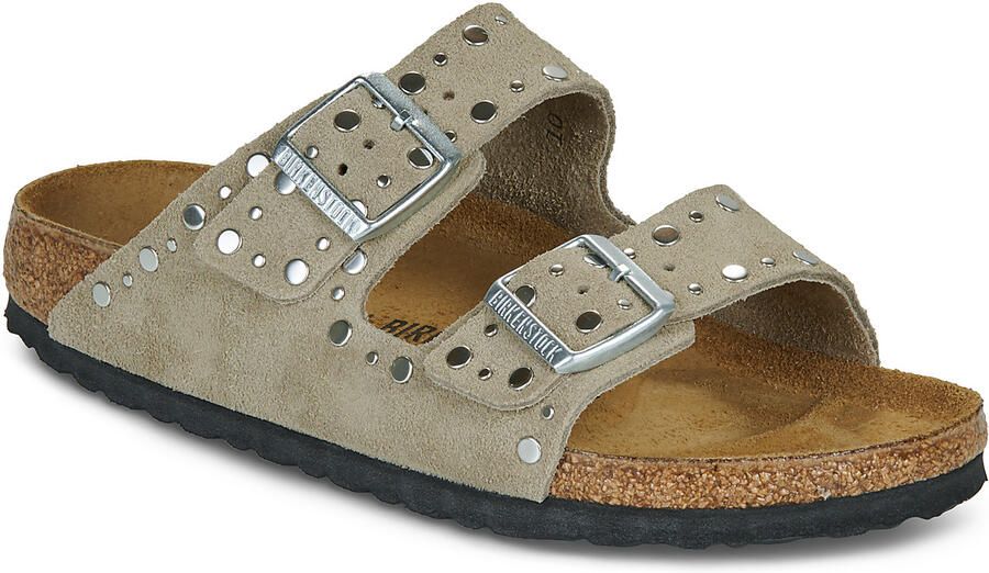 BIRKENSTOCK Teenslippers Dames Arizona Rivet Border Maat: 36 Materiaal: Suède Kleur: Beige - Foto 13