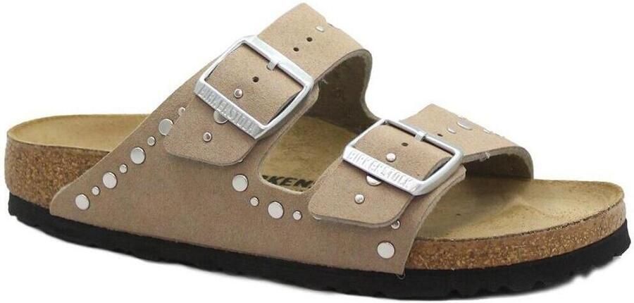 Birkenstock Kid's Arizona Rivet Border Synthetik Sandalen Narrow beige bruin - Foto 15