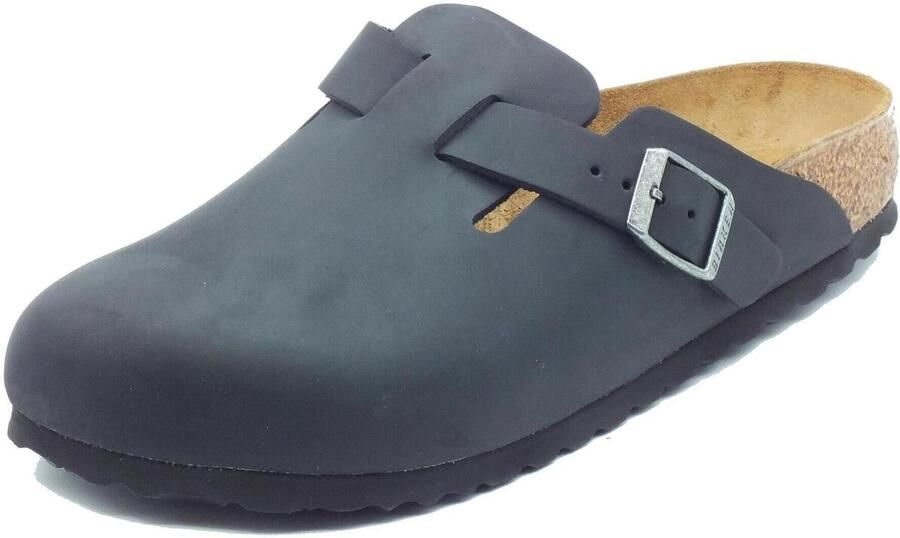 Birkenstock Boston Black narrow Fettleder Oiled Leather Unisex Pantoffels Zwart - Foto 9