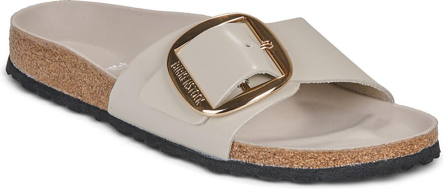 Birkenstock Madrid Big Buckle Natural Leather Patent High-Shine Oyster - Foto 4
