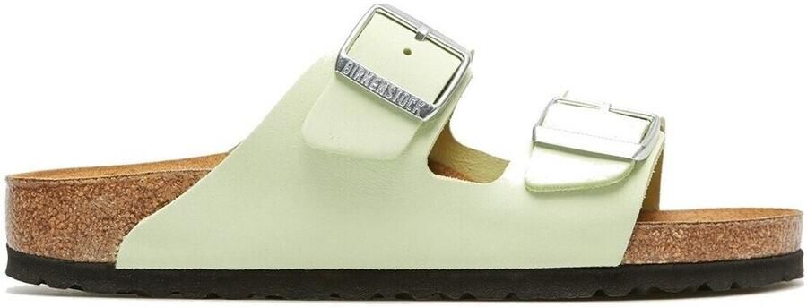 Birkenstock Klassieke kleurblok leren sandaal Green Dames