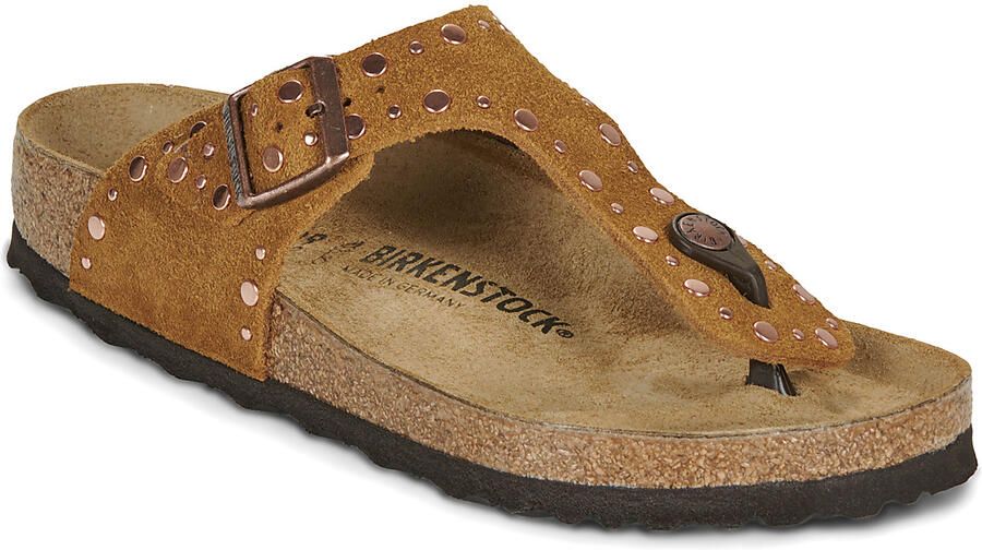 BIRKENSTOCK Teenslippers Dames Gizeh Rivet Border Maat: 35 Materiaal: Suède Kleur: Bruin - Foto 6