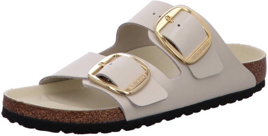 Birkenstock Arizona Big Buckle Natural Leather Patent High Shine Ecru Narrow - Foto 9