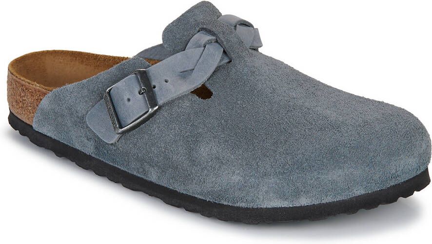 Birkenstock Klompen Boston Braided LEOI LEVE Basalt Gray