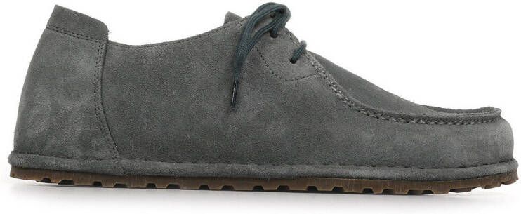 Birkenstock Suède Platte Schoenen Grijs Rubberen Zool - Foto 6