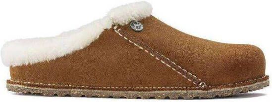 Birkenstock Premium Shearling Slippers met Kurk en Latex Voetbed Brown Dames - Foto 3