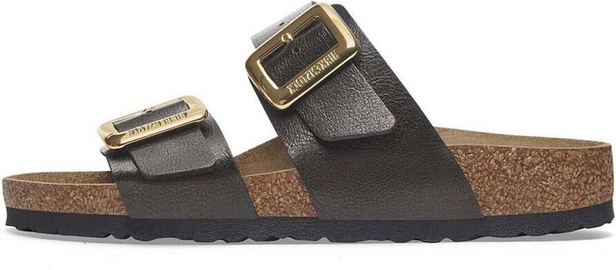 BIRKENSTOCK Slippers Dames Sydney Cushion Buckle Leatherlook Zwart - Foto 2