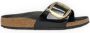 Birkenstock Low-Top Sneakers Sandale Madrid Big Buckle Natural Leather in zwart - Thumbnail 4