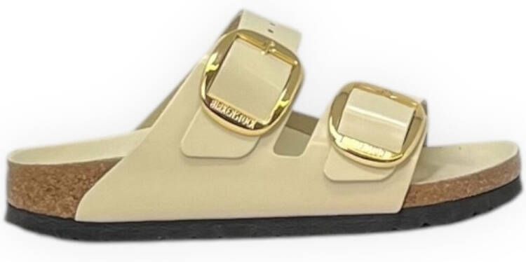 Birkenstock Arizona Big Buckle Natural Leather Patent High Shine Ecru Narrow - Foto 7