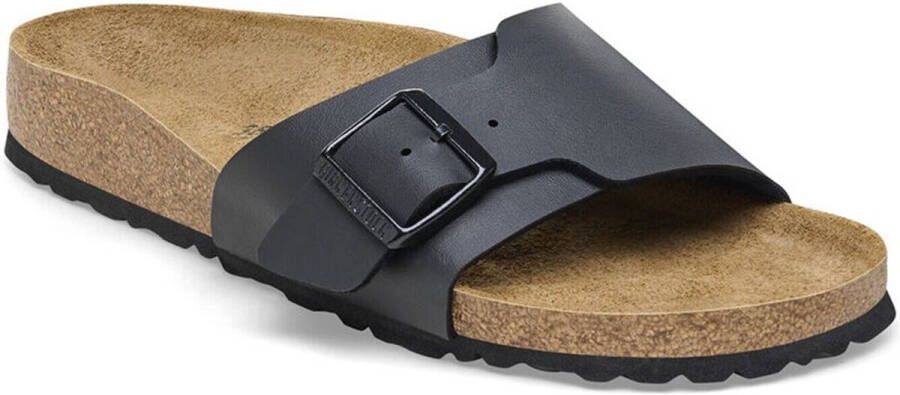 Birkenstock Satin Finish Sandal with Metal Buckle Black Dames - Foto 8