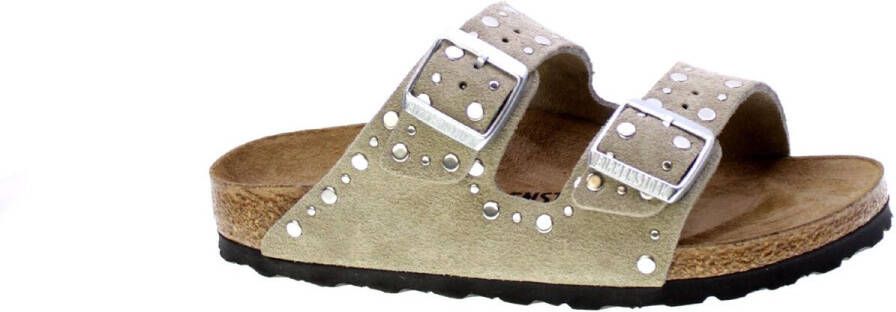 BIRKENSTOCK Teenslippers Dames Arizona Rivet Border Maat: 36 Materiaal: Suède Kleur: Beige - Foto 13