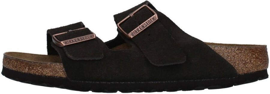 Birkenstock Platte sandalen Arizona Soft Footbed Suede Narrow Mocha - Foto 7