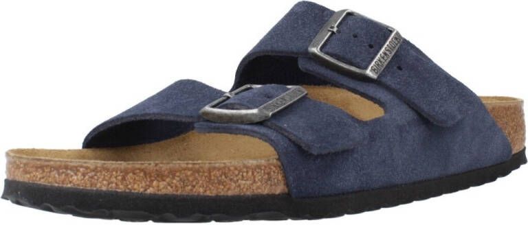 Birkenstock Sandalen Arizona Suede Leather Narrow New Navy