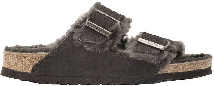 Birkenstock Sandalen Arizona Shearling Lined Suede Two-Strap Sandals in bruin - Foto 11