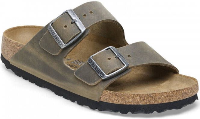Birkenstock Slipper Arizona 1019313 Khaki Groen Vet Leer Normaal Zacht Voetbed - Foto 12