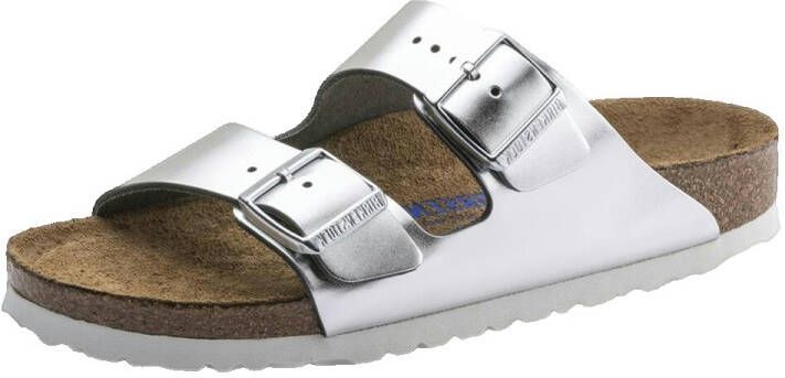 Birkenstock Arizona Slippers Metallic Silver Regular fit | Zilver | Leer - Foto 4