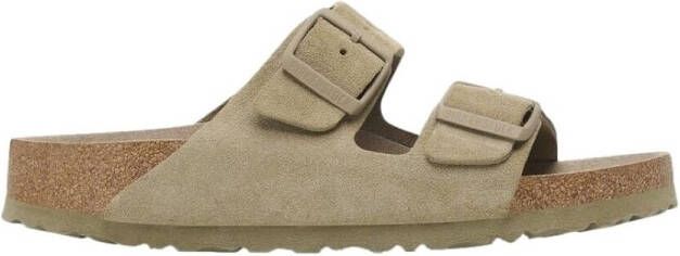 Birkenstock Sandalen Arizona SF Suede Leather Narrow Faded Khaki