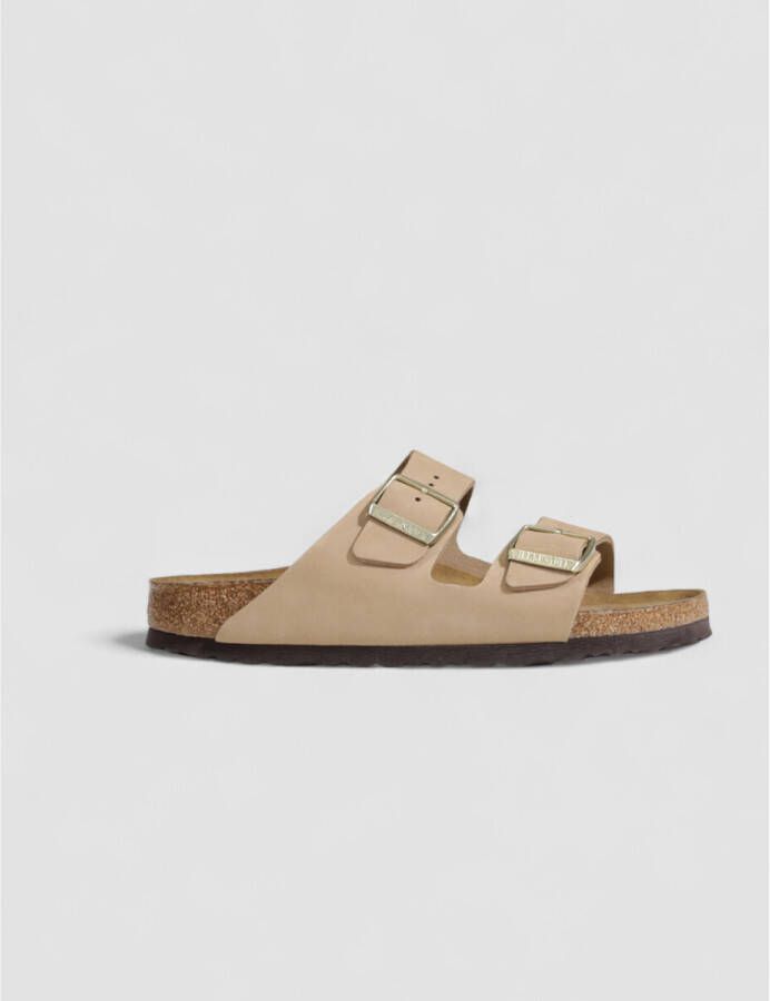 Birkenstock Verstelbare Logo Sandalen Rubberen Zool Beige - Foto 7