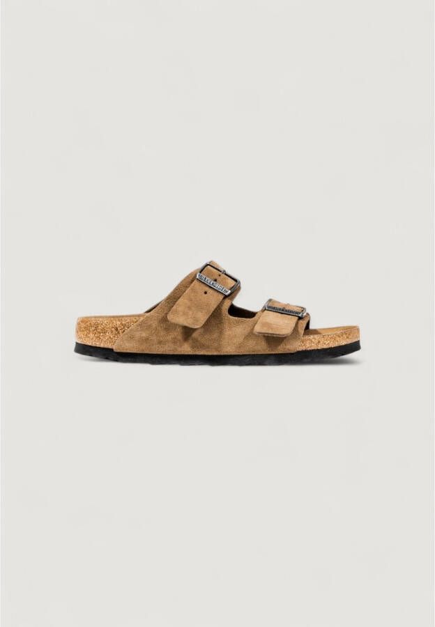 Birkenstock Sandalen Arizona SF Suede Leather Narrow Dark Tea Tonal