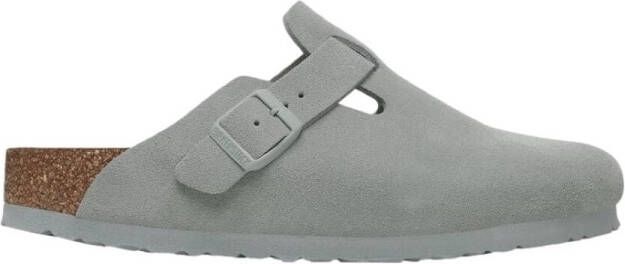Birkenstock Sandalen Boston Suede Leather Narrow Pure Sage