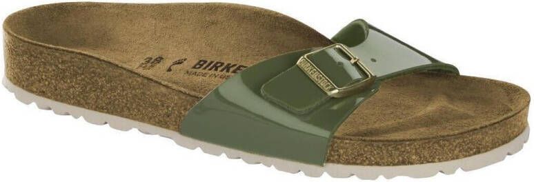 Birkenstock Slippers Madrid Khaki narrow Birko-Flor Lack Patent Grijs
