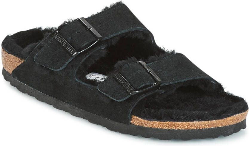 Birkenstock Arizona Sandalen van zwart lamsvacht - Foto 2