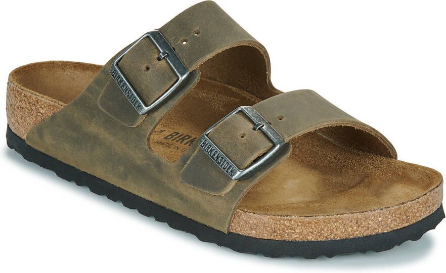 Birkenstock Slipper Arizona 1019313 Khaki Groen Vet Leer Normaal Zacht Voetbed - Foto 9
