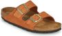 Birkenstock Arizona Slippers Ginger Brown Narrow fit | Cognac | Imitatieleer - Thumbnail 4