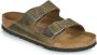 Birkenstock Slipper Arizona 1019313 Khaki Groen Vet Leer Normaal Zacht Voetbed - Thumbnail 3