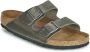 Birkenstock Leren Grijze Sliders Arizona Sfb Leoi Sandalen Grijs Unisex - Thumbnail 3