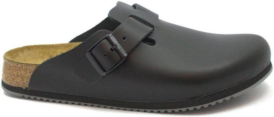 Birkenstock Boston black leather regular super grip sole - Foto 4