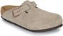 Birkenstock Boston Slippers Kids Suede Taupe Narrow Fit Unisex - Thumbnail 4
