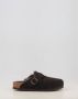Birkenstock slipper BOSTON Shearling Mocca Suede Leather narrow - Thumbnail 4