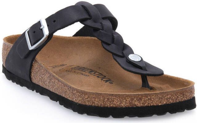 Birkenstock Slippers GIZEH BRAIDED BLK OILED CALZ S